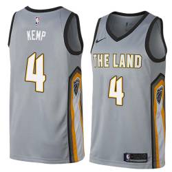 Gray Shawn Kemp Twill Basketball Jersey -Cavaliers #4 Kemp Twill Jerseys, FREE SHIPPING