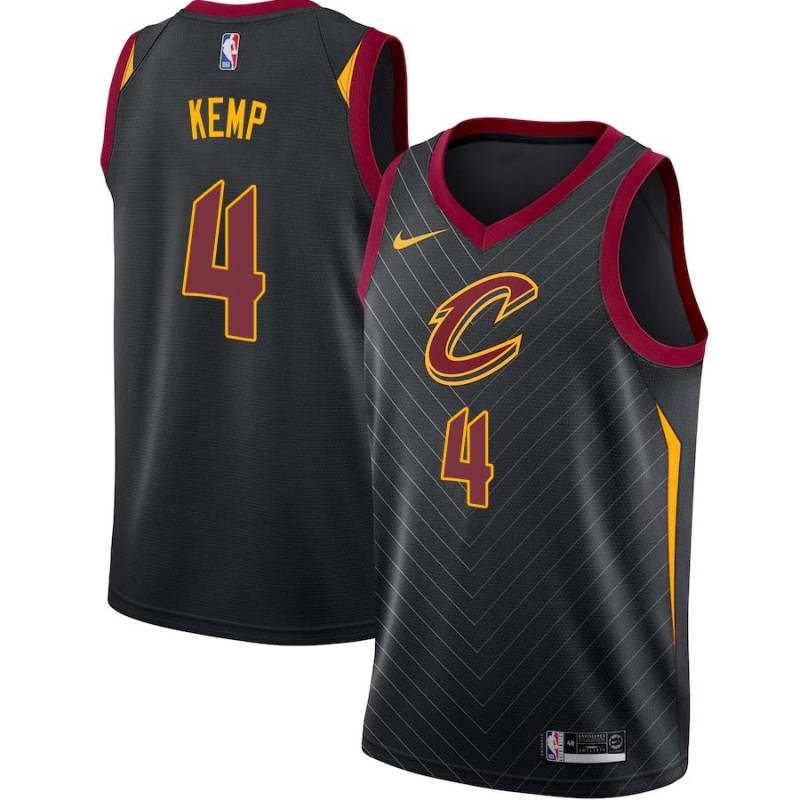 Black Shawn Kemp Twill Basketball Jersey -Cavaliers #4 Kemp Twill Jerseys, FREE SHIPPING