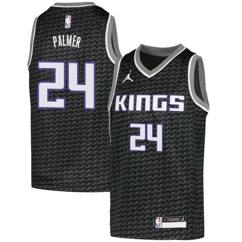 Black Jim Palmer Kings #24 Twill Basketball Jersey FREE SHIPPING