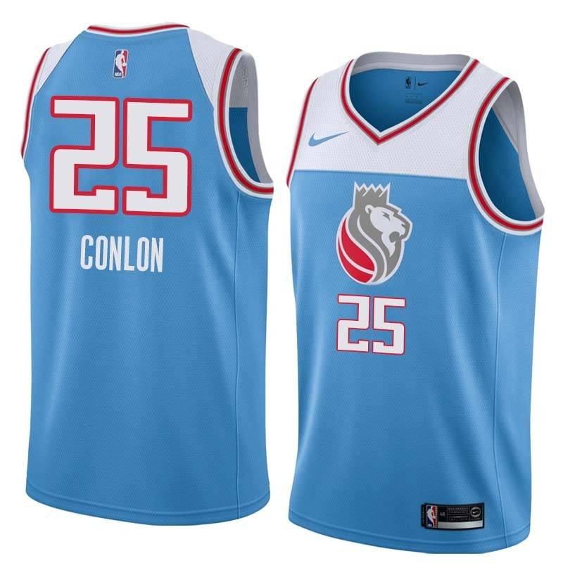 18-19_Light_Blue Marty Conlon Kings #25 Twill Basketball Jersey FREE SHIPPING