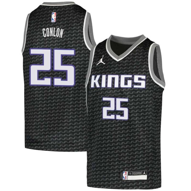 Black Marty Conlon Kings #25 Twill Basketball Jersey FREE SHIPPING