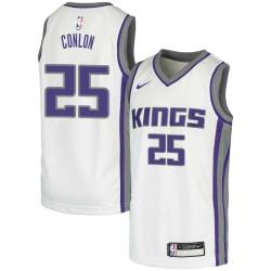White Marty Conlon Kings #25 Twill Basketball Jersey FREE SHIPPING
