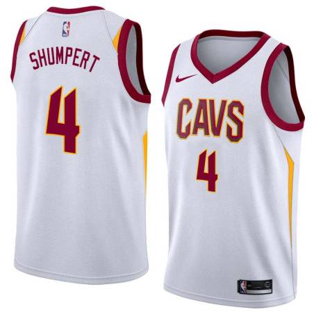 White Iman Shumpert Twill Basketball Jersey -Cavaliers #4 Shumpert Twill Jerseys, FREE SHIPPING