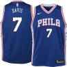 Blue Mark Davis Twill Basketball Jersey -76ers #7 Davis Twill Jerseys, FREE SHIPPING