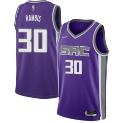 21-22_Purple_Diamond Kurt Rambis Kings #30 Twill Basketball Jersey FREE SHIPPING