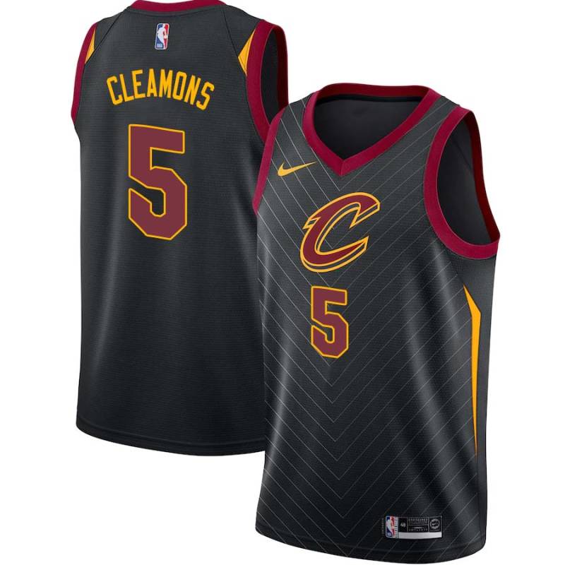 Black Jim Cleamons Twill Basketball Jersey -Cavaliers #5 Cleamons Twill Jerseys, FREE SHIPPING