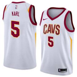 White Coby Karl Twill Basketball Jersey -Cavaliers #5 Karl Twill Jerseys, FREE SHIPPING