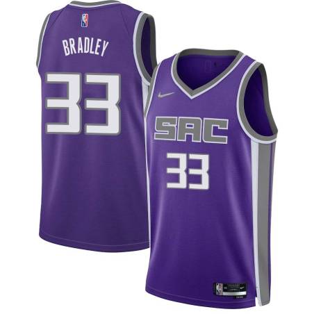 21-22_Purple_Diamond Michael Bradley Kings #33 Twill Basketball Jersey FREE SHIPPING