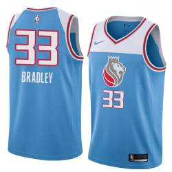 18-19_Light_Blue Michael Bradley Kings #33 Twill Basketball Jersey FREE SHIPPING