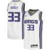 White Michael Bradley Kings #33 Twill Basketball Jersey FREE SHIPPING