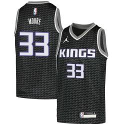 Black Mikki Moore Kings #33 Twill Basketball Jersey FREE SHIPPING