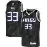 Black Mikki Moore Kings #33 Twill Basketball Jersey FREE SHIPPING