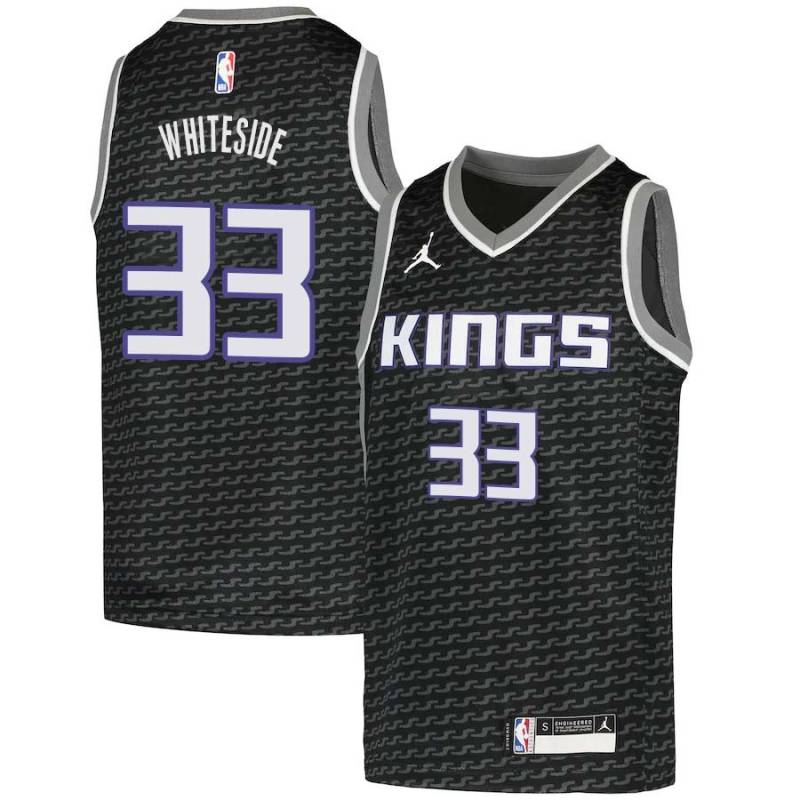 Black Hassan Whiteside Kings #33 Twill Basketball Jersey FREE SHIPPING