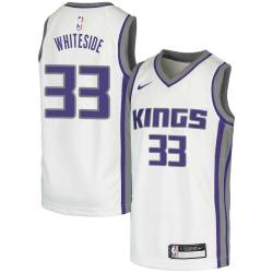 White Hassan Whiteside Kings #33 Twill Basketball Jersey FREE SHIPPING