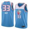 18-19_Light_Blue Aaron Gray Kings #33 Twill Basketball Jersey FREE SHIPPING