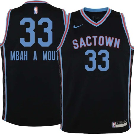 20-21_Black_City Luc Mbah a Moute Kings #33 Twill Basketball Jersey FREE SHIPPING