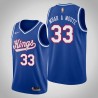 Blue_Throwback Luc Mbah a Moute Kings #33 Twill Basketball Jersey FREE SHIPPING