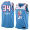 18-19_Light_Blue Clyde Lovellette Kings #34 Twill Basketball Jersey FREE SHIPPING