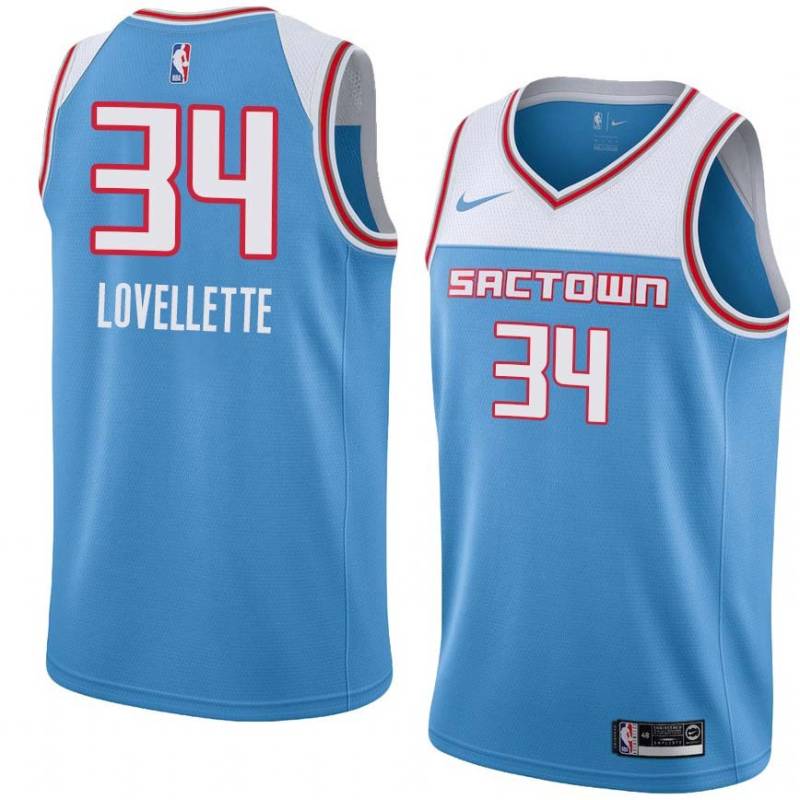 19_20_Light_Blue Clyde Lovellette Kings #34 Twill Basketball Jersey FREE SHIPPING