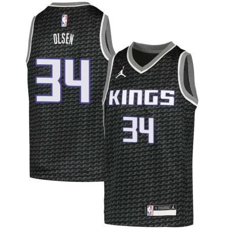 Black Bud Olsen Kings #34 Twill Basketball Jersey FREE SHIPPING