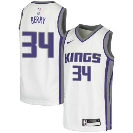 White Ricky Berry Kings #34 Twill Basketball Jersey FREE SHIPPING