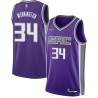 21-22_Purple_Diamond Bill Wennington Kings #34 Twill Basketball Jersey FREE SHIPPING