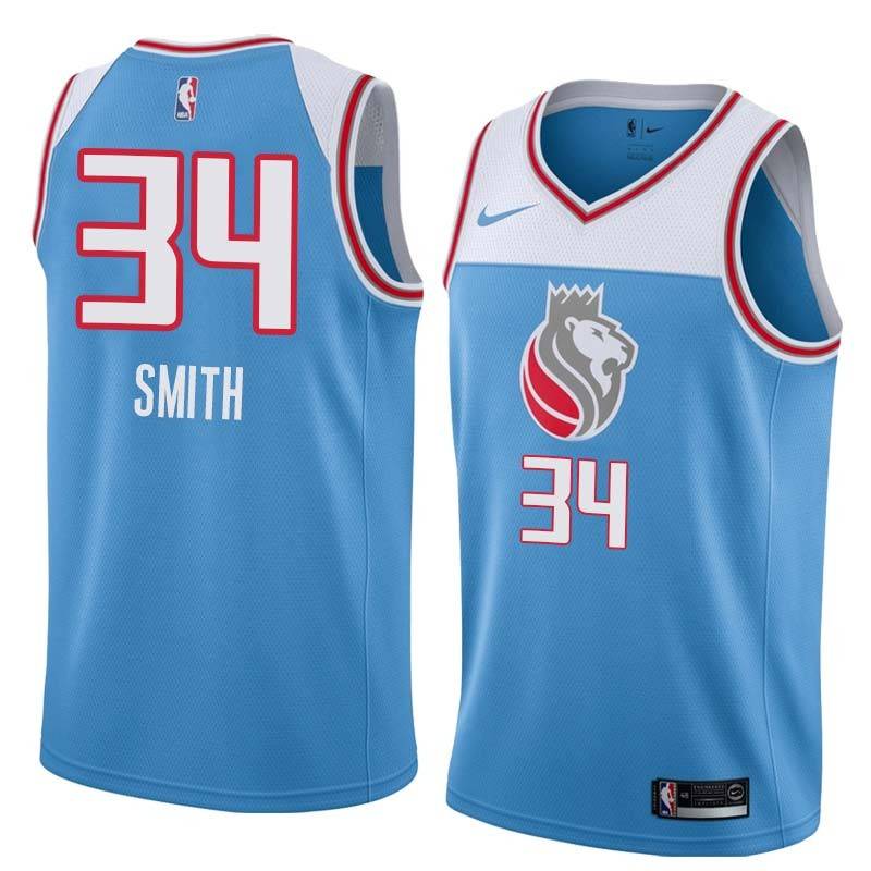 18-19_Light_Blue LaBradford Smith Kings #34 Twill Basketball Jersey FREE SHIPPING