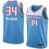 19_20_Light_Blue Corliss Williamson Kings #34 Twill Basketball Jersey FREE SHIPPING