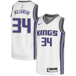 White Corliss Williamson Kings #34 Twill Basketball Jersey FREE SHIPPING