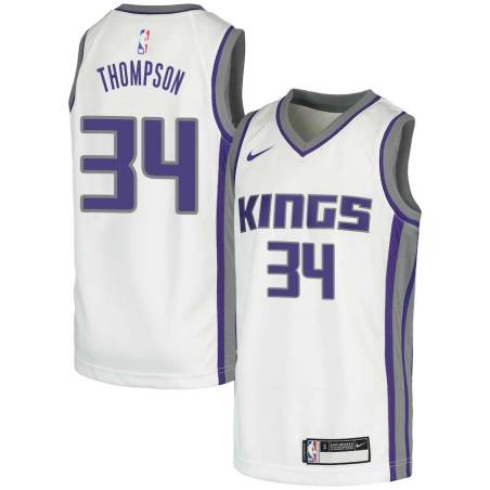 White Jason Thompson Kings #34 Twill Basketball Jersey FREE SHIPPING