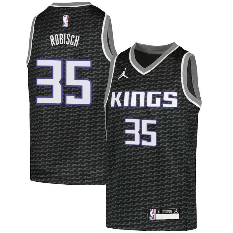 Black Dave Robisch Kings #35 Twill Basketball Jersey FREE SHIPPING