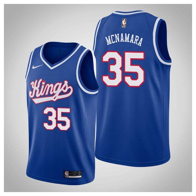 Blue_Throwback Mark McNamara Kings #35 Twill Basketball Jersey FREE SHIPPING