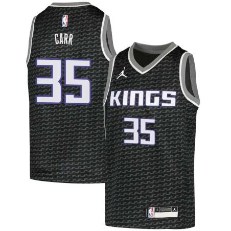 Black Antoine Carr Kings #35 Twill Basketball Jersey FREE SHIPPING