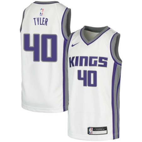 White Terry Tyler Kings #40 Twill Basketball Jersey FREE SHIPPING