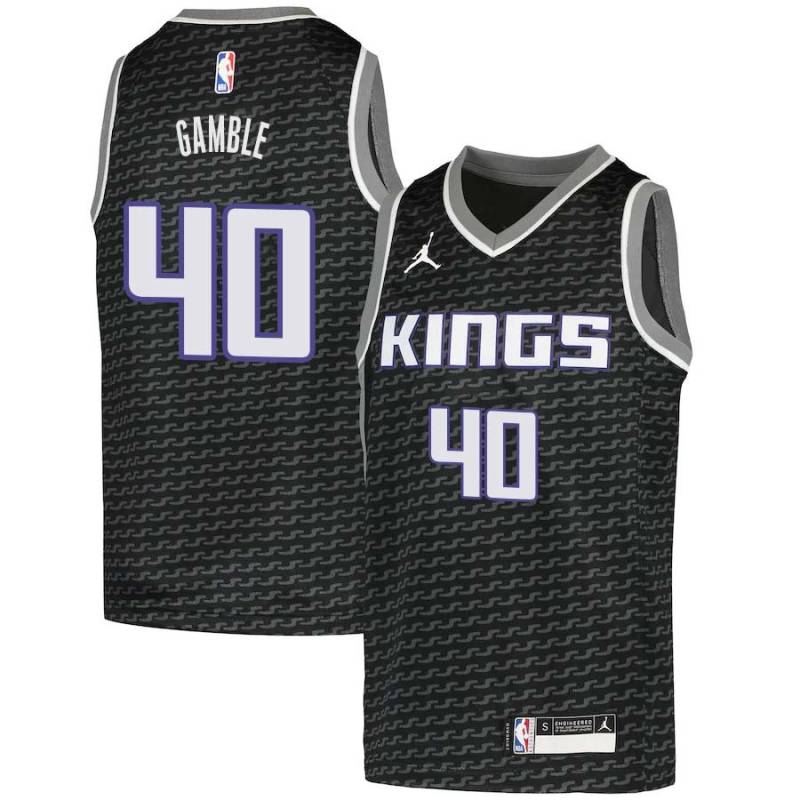 Black Kevin Gamble Kings #40 Twill Basketball Jersey FREE SHIPPING