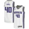 White Kevin Gamble Kings #40 Twill Basketball Jersey FREE SHIPPING