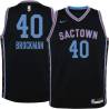 20-21_Black_City Jon Brockman Kings #40 Twill Basketball Jersey FREE SHIPPING