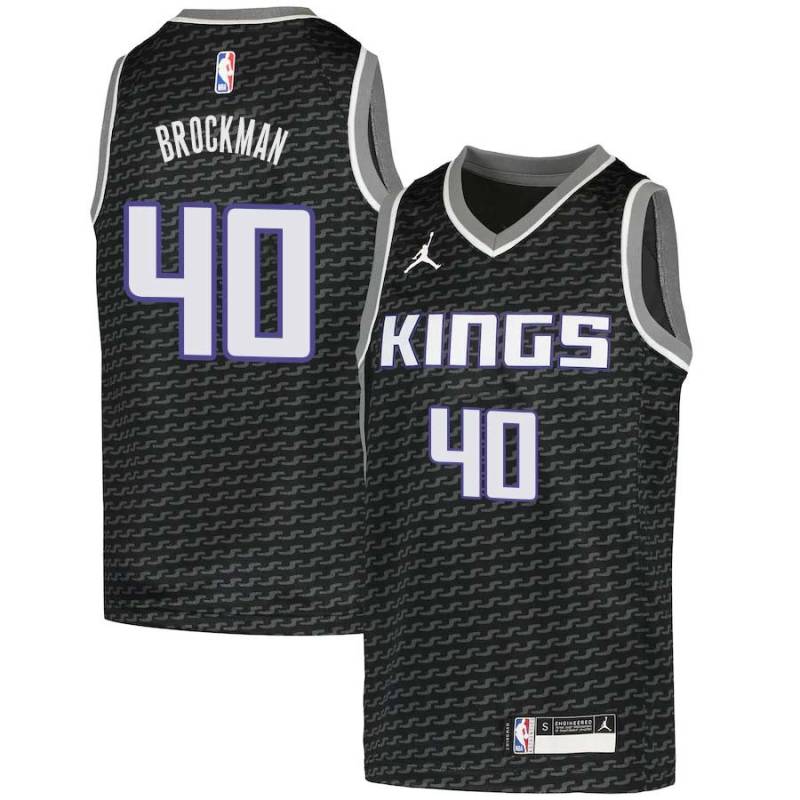 Black Jon Brockman Kings #40 Twill Basketball Jersey FREE SHIPPING