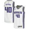White Jon Brockman Kings #40 Twill Basketball Jersey FREE SHIPPING