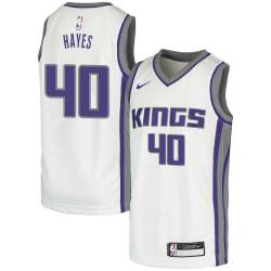 White Nigel Hayes Kings #40 Twill Basketball Jersey FREE SHIPPING