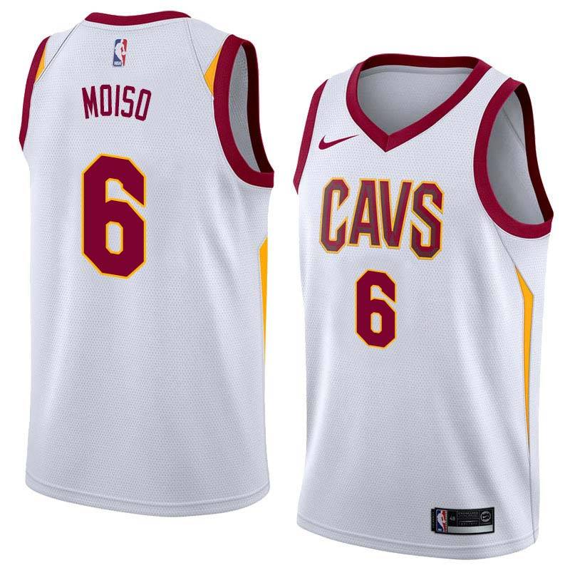 White Jerome Moiso Twill Basketball Jersey -Cavaliers #6 Moiso Twill Jerseys, FREE SHIPPING