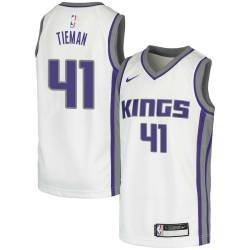 White Dan Tieman Kings #41 Twill Basketball Jersey FREE SHIPPING