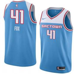 19_20_Light_Blue Jim Fox Kings #41 Twill Basketball Jersey FREE SHIPPING