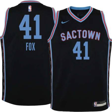 20-21_Black_City Jim Fox Kings #41 Twill Basketball Jersey FREE SHIPPING