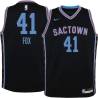 20-21_Black_City Jim Fox Kings #41 Twill Basketball Jersey FREE SHIPPING