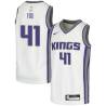 White Jim Fox Kings #41 Twill Basketball Jersey FREE SHIPPING