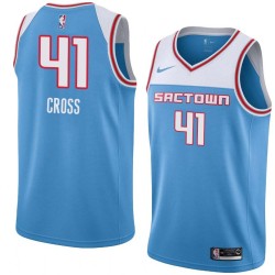 19_20_Light_Blue Pete Cross Kings #41 Twill Basketball Jersey FREE SHIPPING