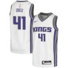 White Pete Cross Kings #41 Twill Basketball Jersey FREE SHIPPING