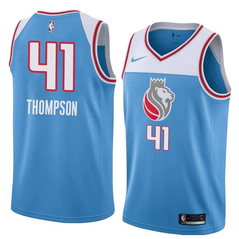 18-19_Light_Blue LaSalle Thompson Kings #41 Twill Basketball Jersey FREE SHIPPING