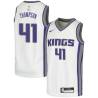 White LaSalle Thompson Kings #41 Twill Basketball Jersey FREE SHIPPING